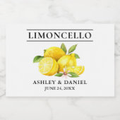 Waterverf Lemons Limoncello Small Fles Label Sparkling Wijnetiket (Enkel label)
