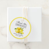 Waterverf Lemons Limoncello Trouwronde Bedankjes Labels (In situ)