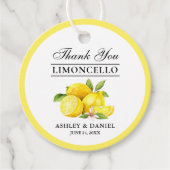 Waterverf Lemons Limoncello Trouwronde Bedankjes Labels (Voorkant)