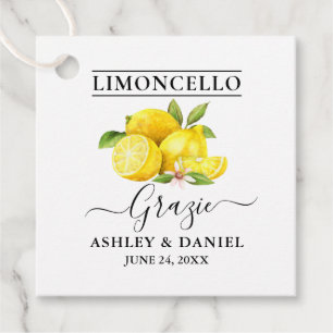 Waterverf Lemons Limoncello Wedding Grazie Bedankjes Labels