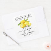 Waterverf Lemons Limoncello Wedding Grazie Vierkante Sticker (Envelop)