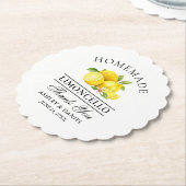 Waterverf Lemons Limoncello Wedding Kartonnen Onderzetters (Gekanteld)