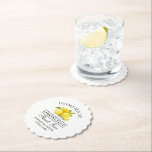 Waterverf Lemons Limoncello Wedding Kartonnen Onderzetters<br><div class="desc">Elegante Waterverf citroenen groen zelfgemaakte limoncello bruiloft dank u Onderzetters</div>