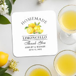 Waterverf Lemons Limoncello Wedding Kartonnen Onderzetters<br><div class="desc">Elegante Waterverf citroenen groen zelfgemaakte limoncello bruiloft dank u Onderzetters</div>