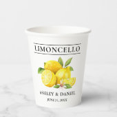 Waterverf Lemons Limoncello Wedding Papieren Bekers (Voorkant)