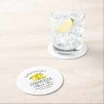 Waterverf Lemons Limoncello Wedding Ronde Kartonnen Onderzetter<br><div class="desc">Elegant Waterverf Lemons Greenery Homemade Limoncello Wedding Hartelijk dank Onderzetters</div>