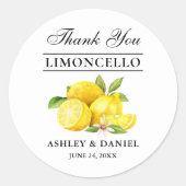 Waterverf Lemons Limoncello Wedding Ronde Sticker (Voorkant)