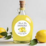 Waterverf Lemons Limoncello Wedding Ronde Sticker<br><div class="desc">Elegante Waterverf Citroenen Limoncello Bruiloft Dank u Stickers</div>