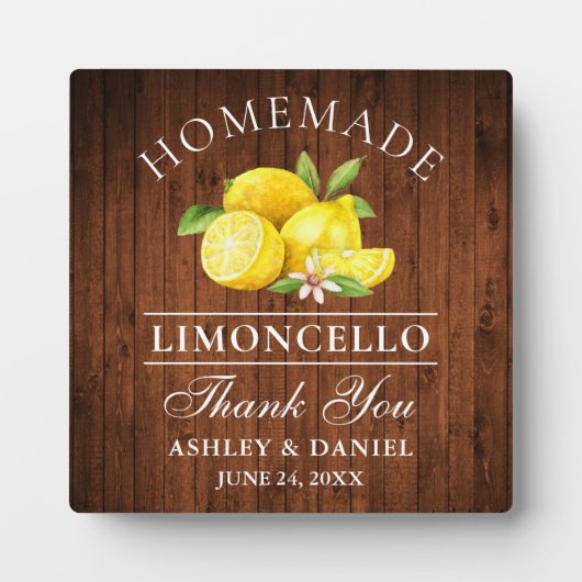 Waterverf Lemons Limoncello Wood Print Weddenschap Fotoplaat (Voorkant)