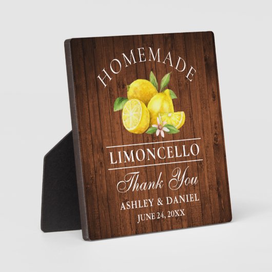 Waterverf Lemons Limoncello Wood Print Weddenschap Fotoplaat (Voorkant)