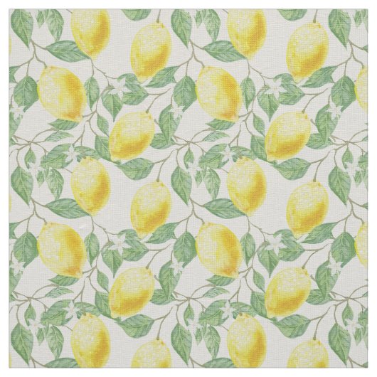 Waterverf Lemons Linen Stof (Swatch)