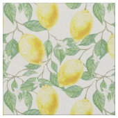 Waterverf Lemons Linen Stof (Close Up)
