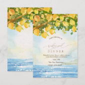 Waterverf Lemons Ocean Repetitie Diner Kaart (Voorkant / Achterkant)