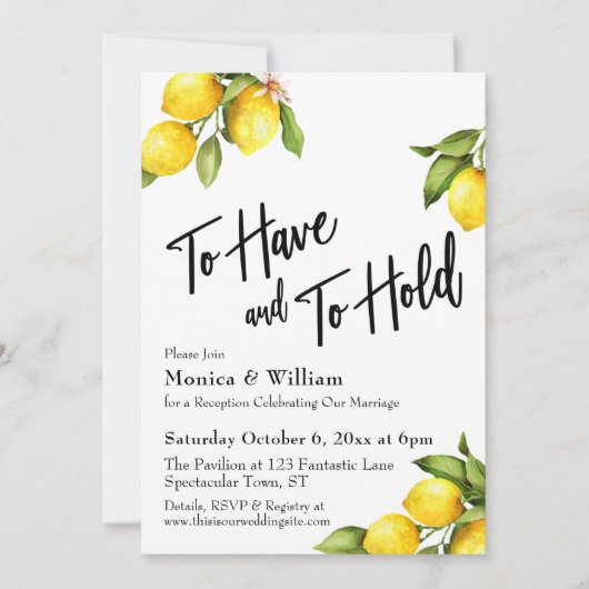 Waterverf Lemons om Typografie te hebben en te hou Kaart (Voorkant)