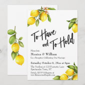 Waterverf Lemons om Typografie te hebben en te hou Kaart (Voorkant / Achterkant)