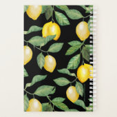 Waterverf Lemons op Aqua Black Day Planner (Achterkant)