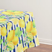 Waterverf Lemons op blauwe strepen Tafelkleed (Voorbeeld)