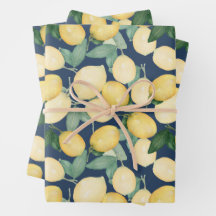 Waterverf Lemons op Navy Blue