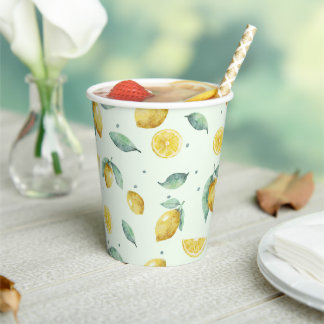 Waterverf Lemons Papieren Bekers