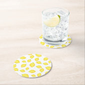 Waterverf Lemons Patroon 2 Ronde Kartonnen Onderzetter (Insitu)