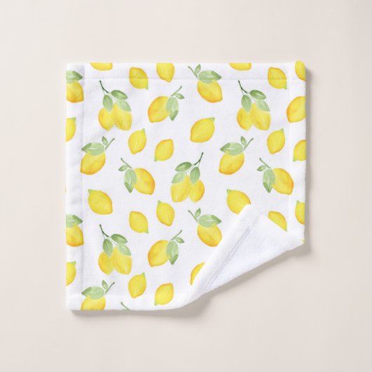 Waterverf Lemons Patroon Bad Handdoek (Wasdoekje)