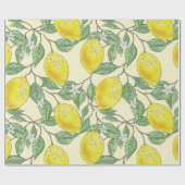 Waterverf Lemons Patroon Cadeaupapier (Vlak)
