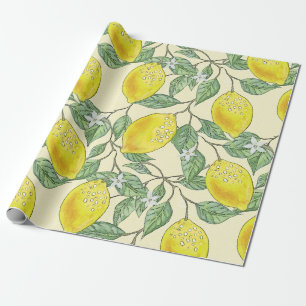  Waterverf Lemons Patroon Cadeaupapier