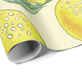 Waterverf Lemons Patroon Cadeaupapier (Rol Hoek)