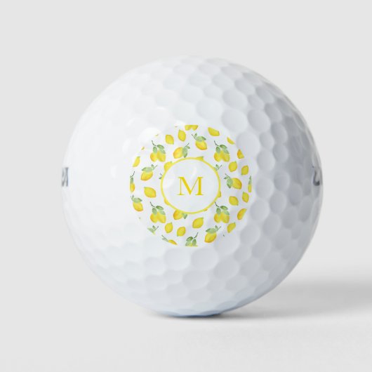Waterverf Lemons Patroon Golfballen (Voorkant)