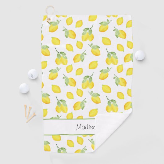 Waterverf Lemons Patroon Golfhanddoek (Insitu)