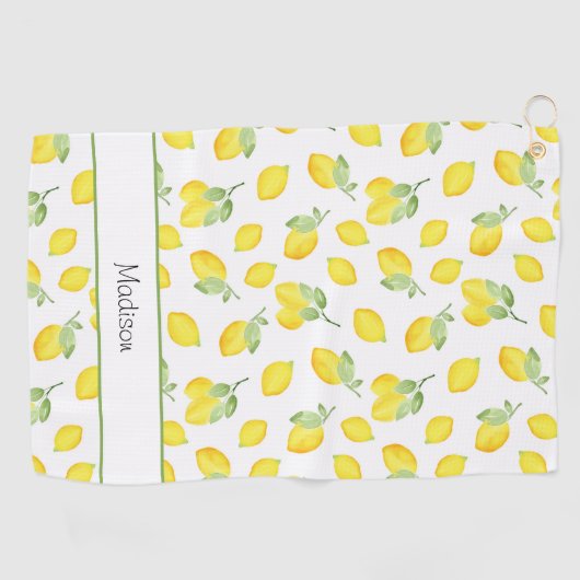 Waterverf Lemons Patroon Golfhanddoek (Horizontaal)
