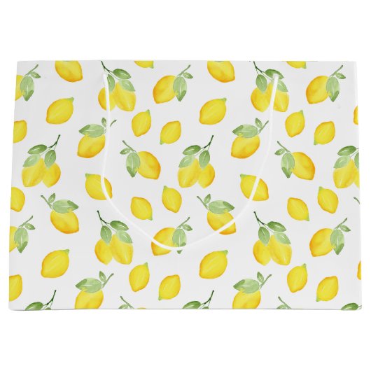 Waterverf Lemons Patroon Groot Cadeauzakje (Voorkant)