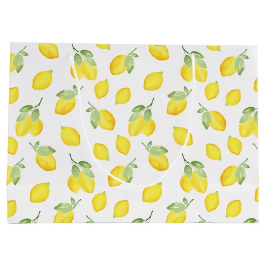 Waterverf Lemons Patroon Groot Cadeauzakje (Achterkant)