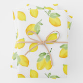 Waterverf Lemons Patroon Inpakpapier Vel (In situ)