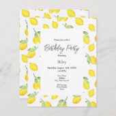 Waterverf Lemons Patroon Kaart (Voorkant / Achterkant)