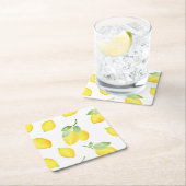 Waterverf Lemons Patroon Kartonnen Onderzetters (Insitu)