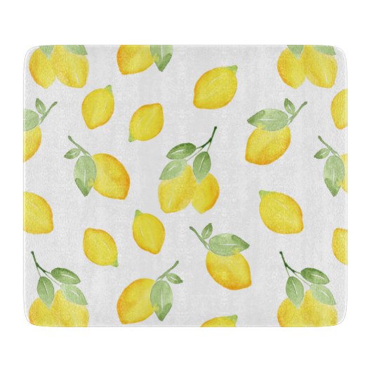 Waterverf Lemons Patroon Snijplank (Voorkant)