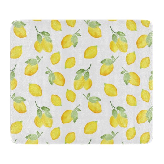 Waterverf Lemons Patroon Snijplank (Voorkant)