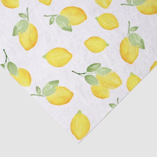 Waterverf Lemons Patroon Tissuepapier (Detail)