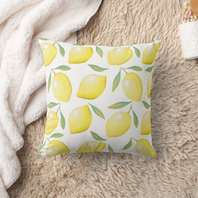 Waterverf Lemons Pattern Sierkussen (Deken)