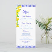 Waterverf Lemons Positano Amalfi Baby shower Menu (Staand voorkant)