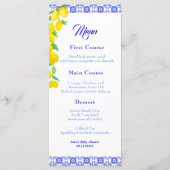 Waterverf Lemons Positano Amalfi Baby shower Menu (Voorkant)