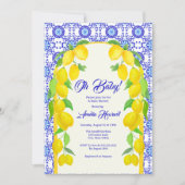 Waterverf Lemons Positano Amalfi Tegel Baby shower Kaart (Voorkant)