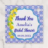 Waterverf Lemons Positano Amalfi Tegel Bridal Bedankjes Labels (Achterkant)