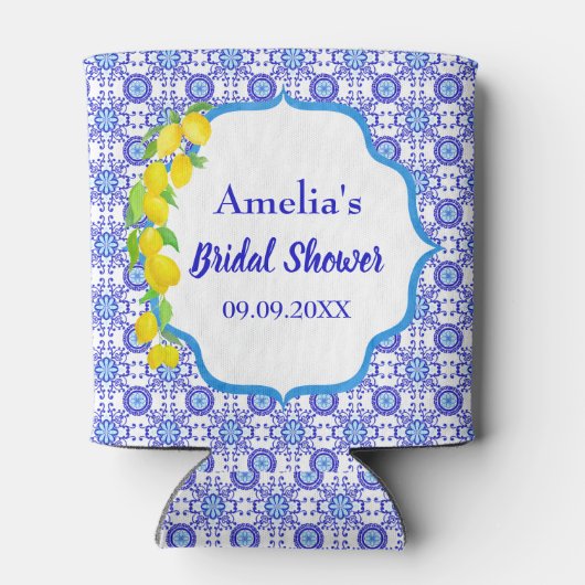 Waterverf Lemons Positano Amalfi Tegel Bridal Blikjeskoeler (Achterkant)