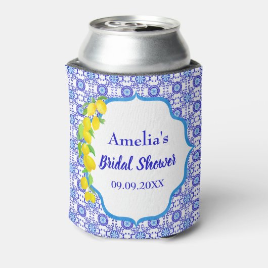 Waterverf Lemons Positano Amalfi Tegel Bridal Blikjeskoeler (Blikje Achterkant)