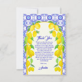 Waterverf Lemons Positano Amalfi Tegel Design Bedankkaart (Voorkant)