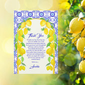 Waterverf Lemons Positano Amalfi Tegel Design Bedankkaart