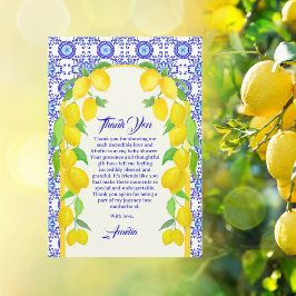 Waterverf Lemons Positano Amalfi Tegel Design Bedankkaart