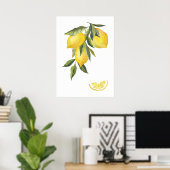 Waterverf Lemons Poster (Thuiskantoor)